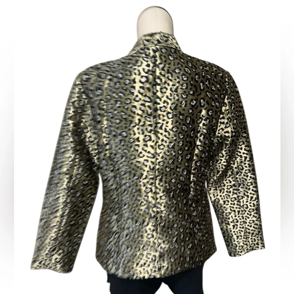 NEW VENUS Leopard Jacquard Blazer COLOR  Black & Gold
